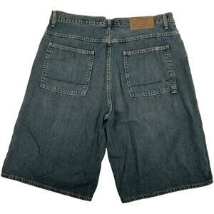 Vintage 90s y2k Nautica Baggy Skater Jean Shorts Men's 38x12.5 Dark Wash Grunge